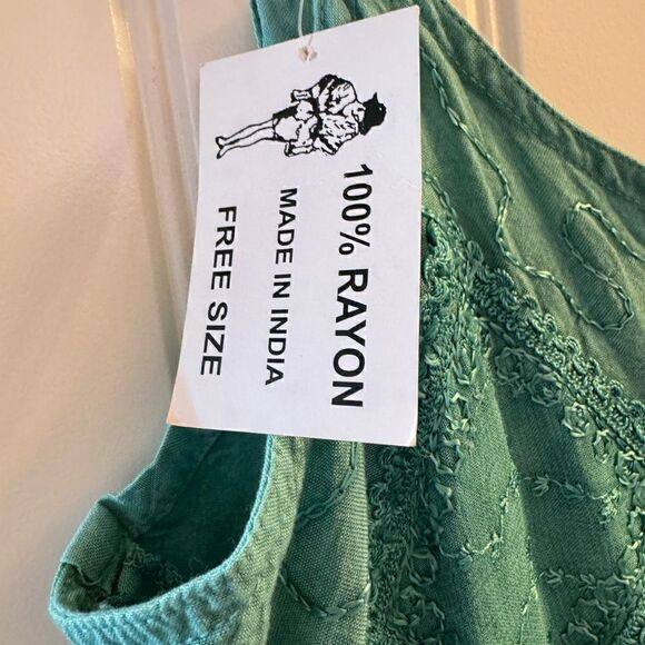 🌞 Boho Indian Dress Size Med/Large Turquoise - Picture 3 of 7